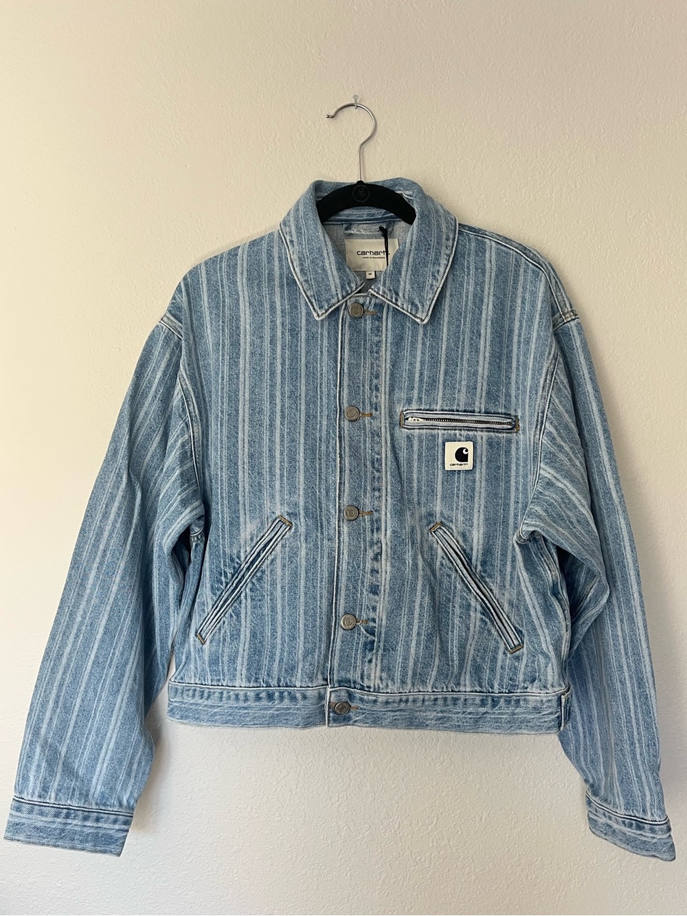 NWT Carhartt WIP Blue Striped Rylan Jacket - Picture 2 of 4